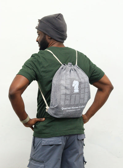 Recycled Cotton Drawstring Tote Bags