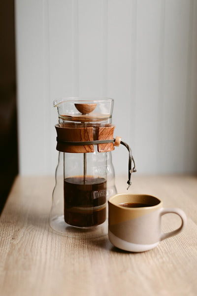 Hario Double Wall Cafe Press Olive Wood 400ml